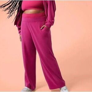 Athleta Keys Wide Leg Pants Lounge High Rise Raspberry‎ 3X NEW